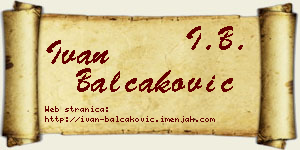Ivan Balčaković vizit kartica